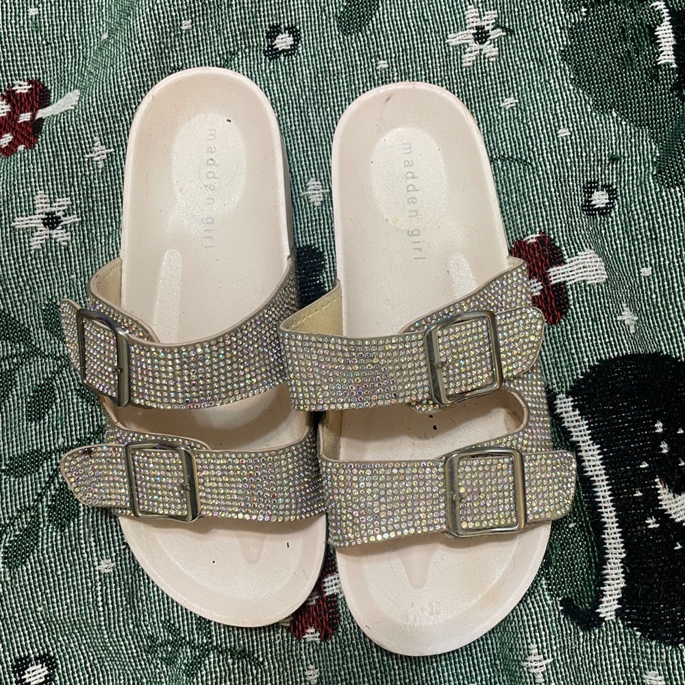 Steve Madden Bejeweled Light Pink Slides